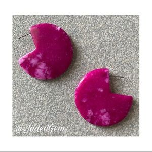 💎 Geometric Pink Quartz Gemstone Earring 💎